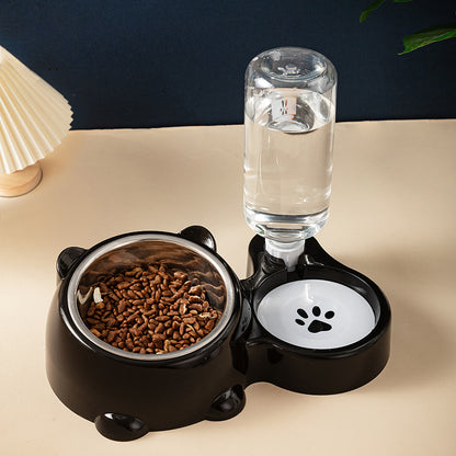 WENDYLOVE Futter- & Wassernapf-Set – Schrägdesign mit automatischem Wasserspender