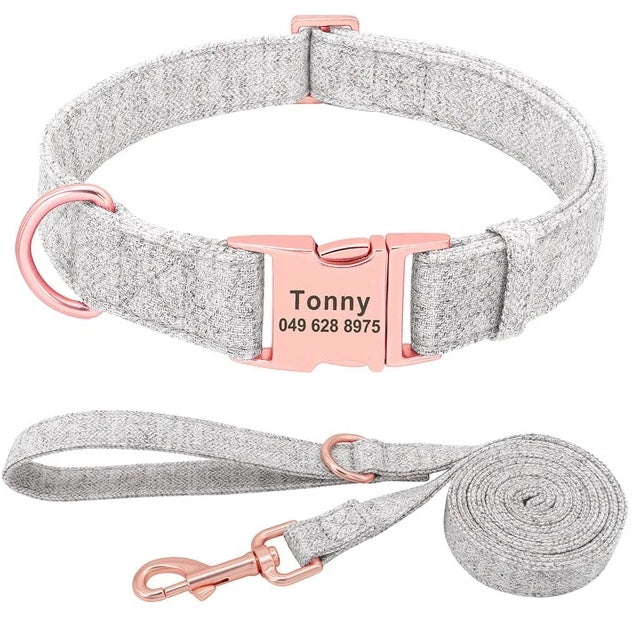 WENDYLOVE – Personalisiertes Hundehalsband mit Gravur & Leine