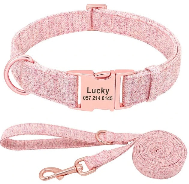 WENDYLOVE – Personalisiertes Hundehalsband mit Gravur & Leine