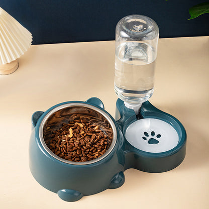 WENDYLOVE Futter- & Wassernapf-Set – Schrägdesign mit automatischem Wasserspender