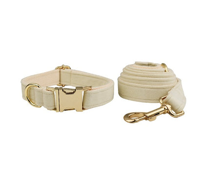 WENDYLOVE - HALSBAND & LEINE in BEIGE SAMT