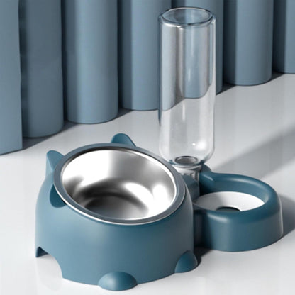 WENDYLOVE Futter- & Wassernapf-Set – Schrägdesign mit automatischem Wasserspender