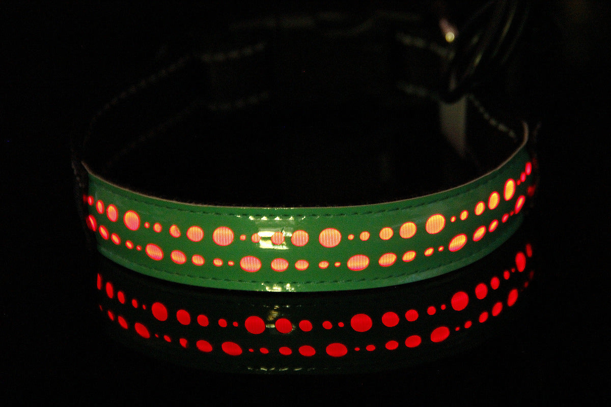 WENDYLOVE - LED - Leuchthalsband für Hunde, graviertes Leder