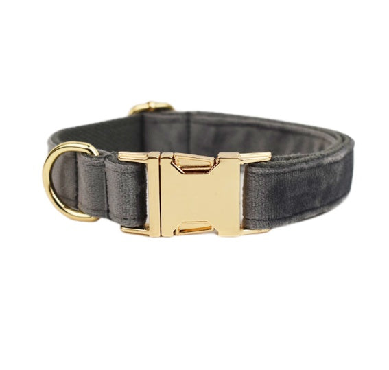 WENDYLOVE - HALSBAND & LEINE in Grauen SAMT