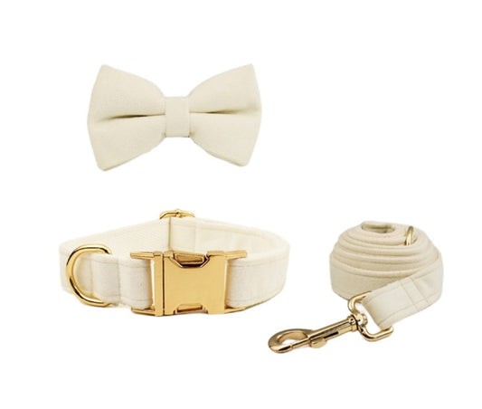 WENDYLOVE - HALSBAND & LEINE in BEIGE SAMT