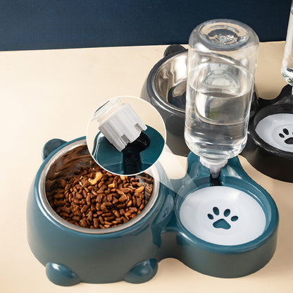 WENDYLOVE Futter- & Wassernapf-Set – Schrägdesign mit automatischem Wasserspender