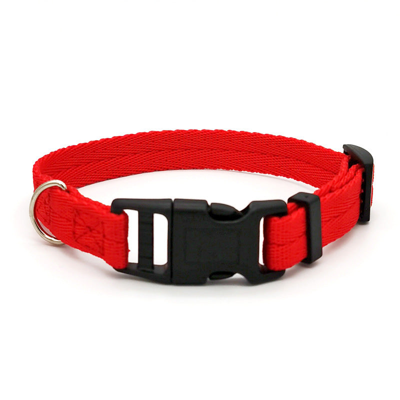 New Solid Color Dog Collar Anti-strain Medium