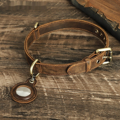 🐶 WENDYLOVE – SafeTrack Retro Halsband mit AirTag-Fach