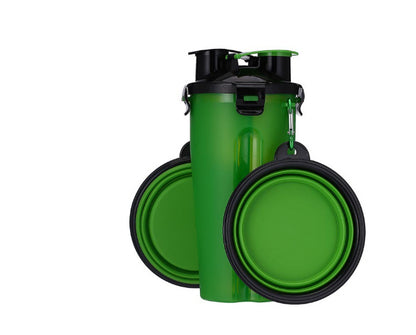 WENDYLOVE – 2-in-1 Premium Wasserflasche & Futterspender mit Faltnäpfen 🐾