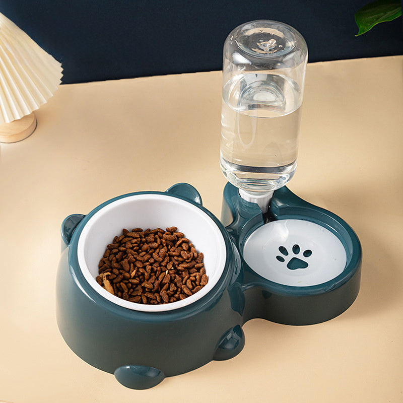 WENDYLOVE Futter- & Wassernapf-Set – Schrägdesign mit automatischem Wasserspender