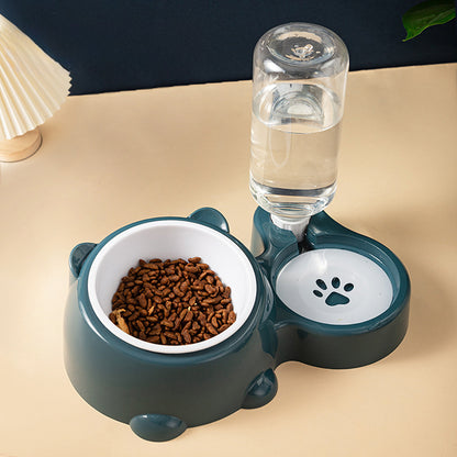 WENDYLOVE Futter- & Wassernapf-Set – Schrägdesign mit automatischem Wasserspender